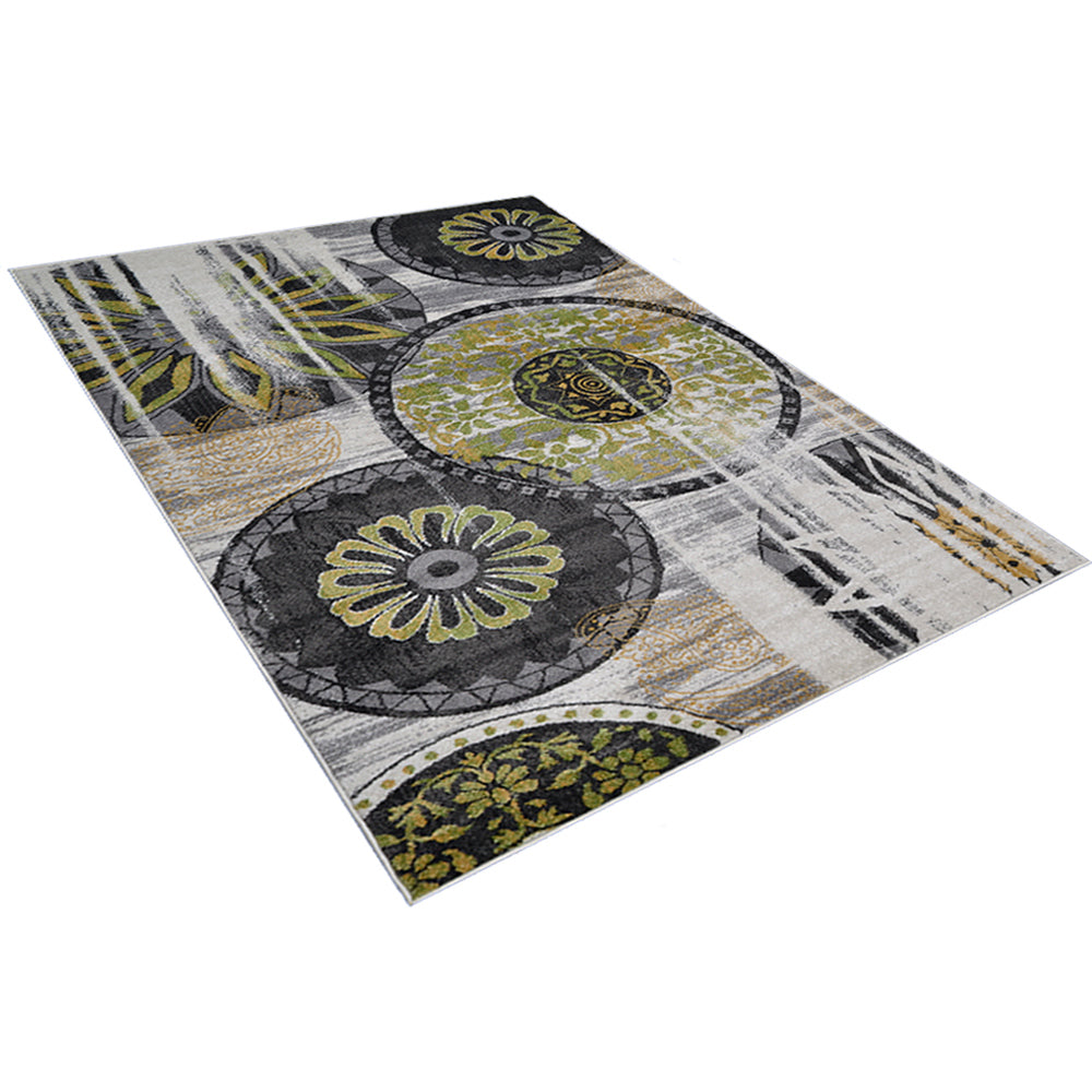 Medallion Burst Machine Woven Polypropylene Rug