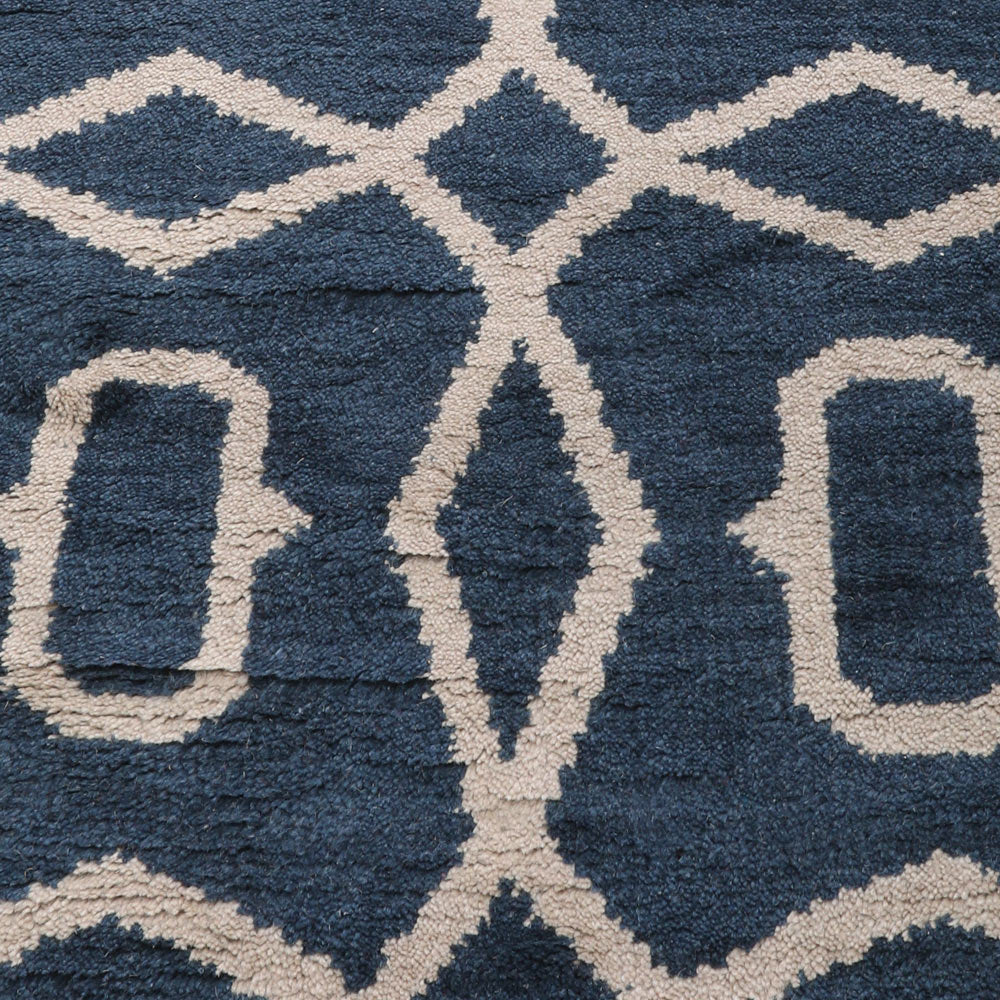 Azure Hand Knotted Wool Blue Area Rug