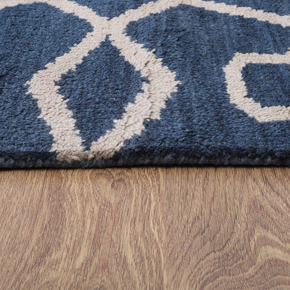 Azure Hand Knotted Wool Blue Area Rug