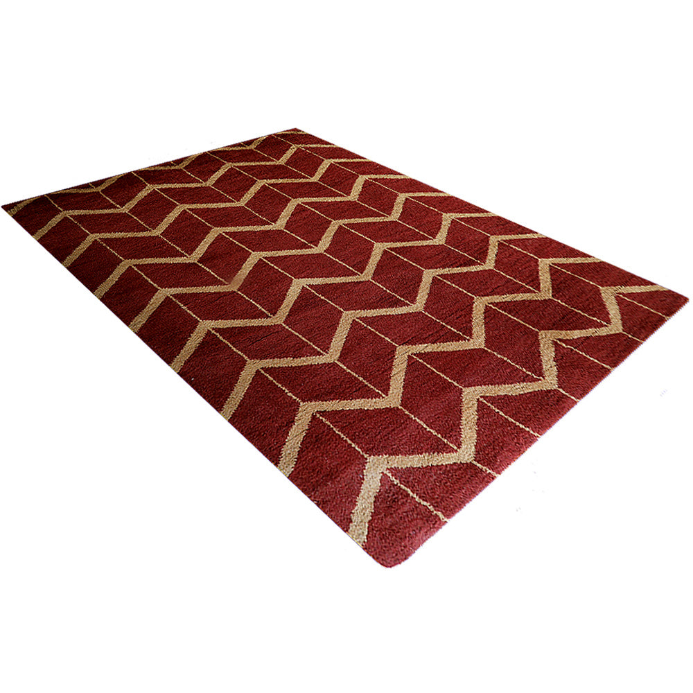 Chevron Hand Knotted Wool Area Rug