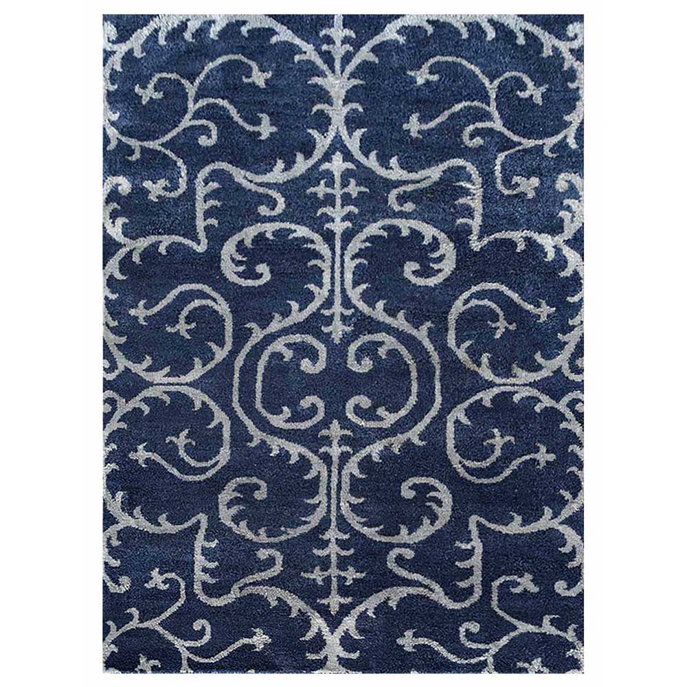 Ora Hand Knotted Silk Blue Rug