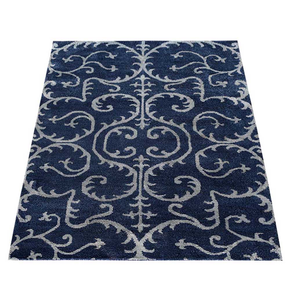 Ora Hand Knotted Silk Blue Rug