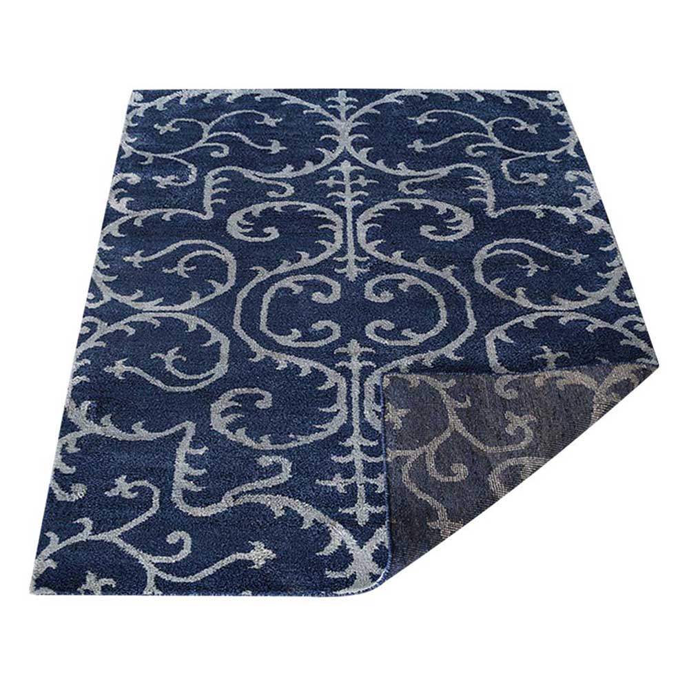 Ora Hand Knotted Silk Blue Rug