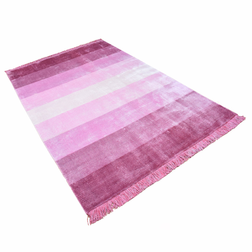 Pink Silk And Viscose Rug