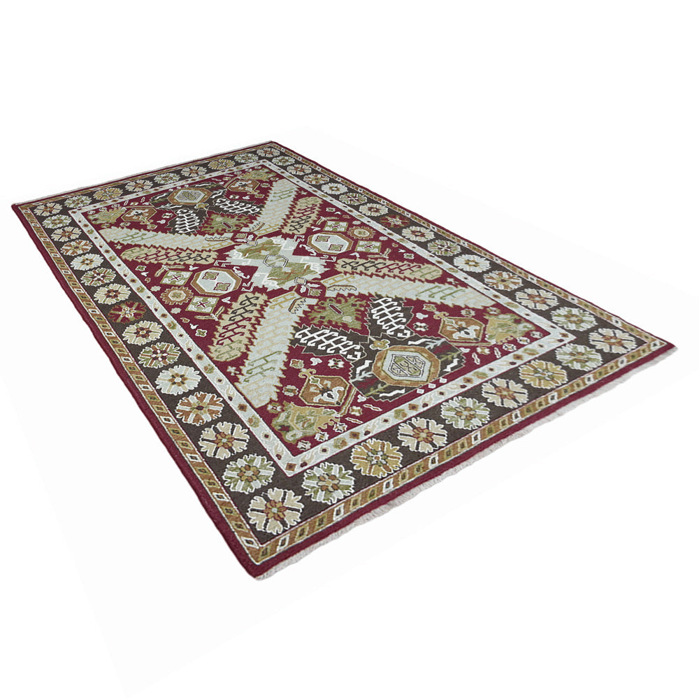 Chandrika Hand Knotted Sumak Wool Rug