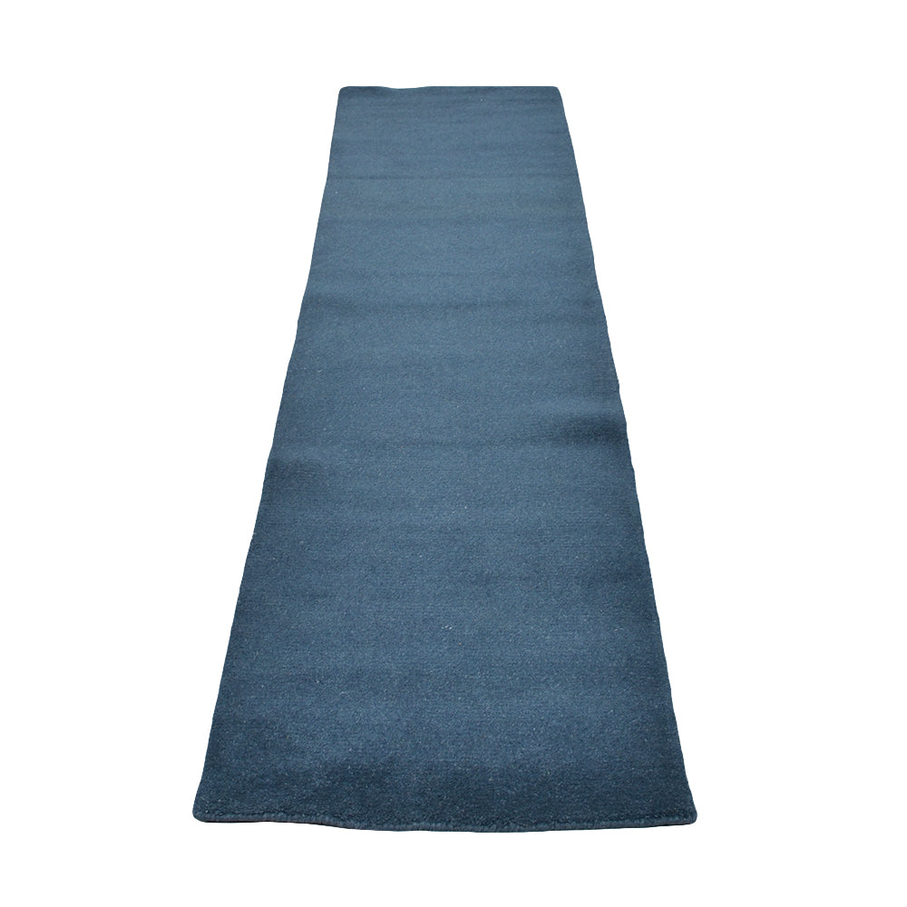 Solid Blue Hand Knotted Tibbati Wool Rug