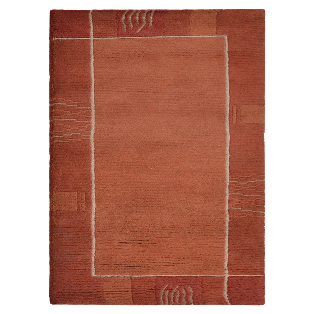 Nova Hand Knotted Tibbati Dark Orange Rug