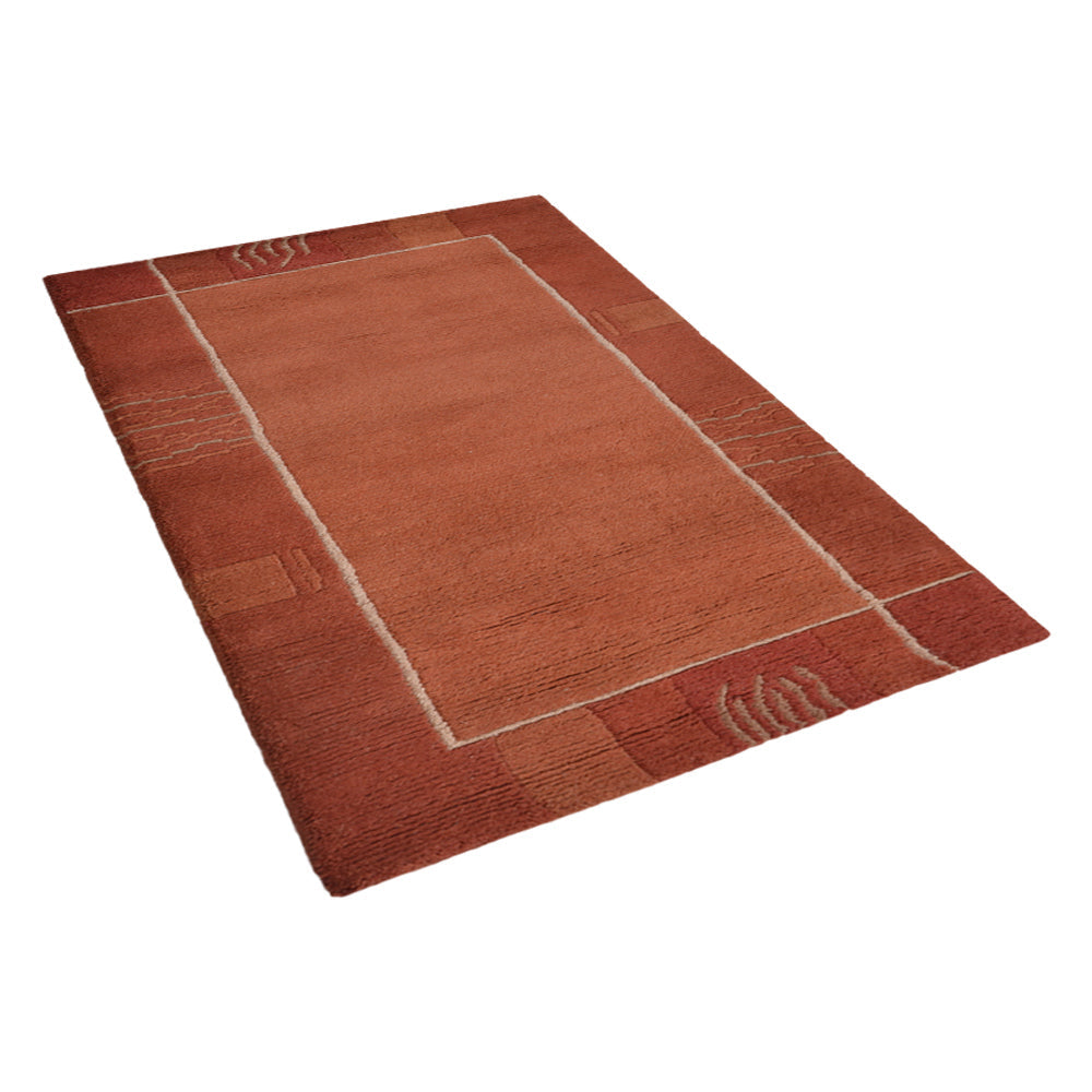 Nova Hand Knotted Tibbati Dark Orange Rug