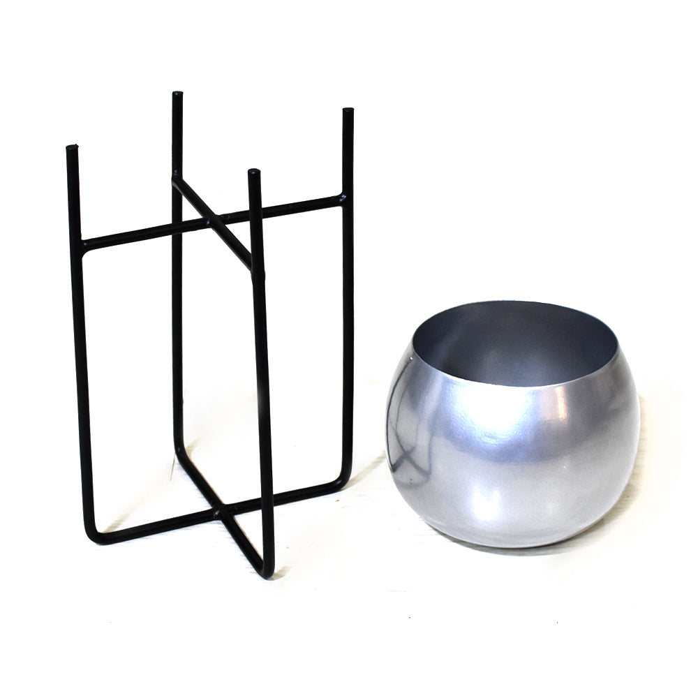 Urbane Silver Pot Planter