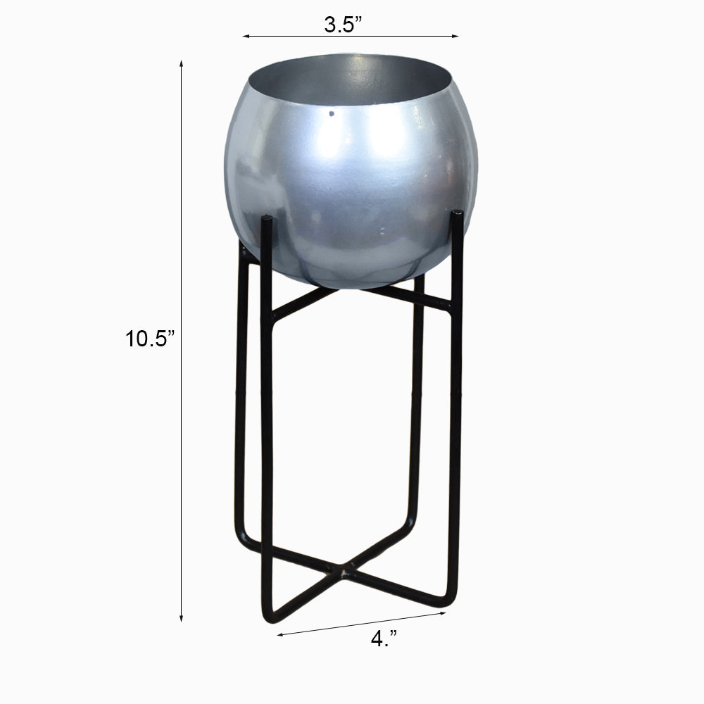 Urbane Silver Pot Planter