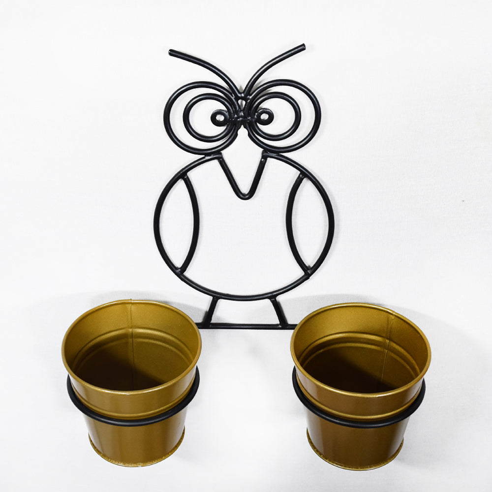 Owl Haven Gold Pot Planter