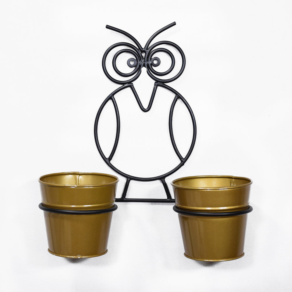 Owl Haven Gold Pot Planter