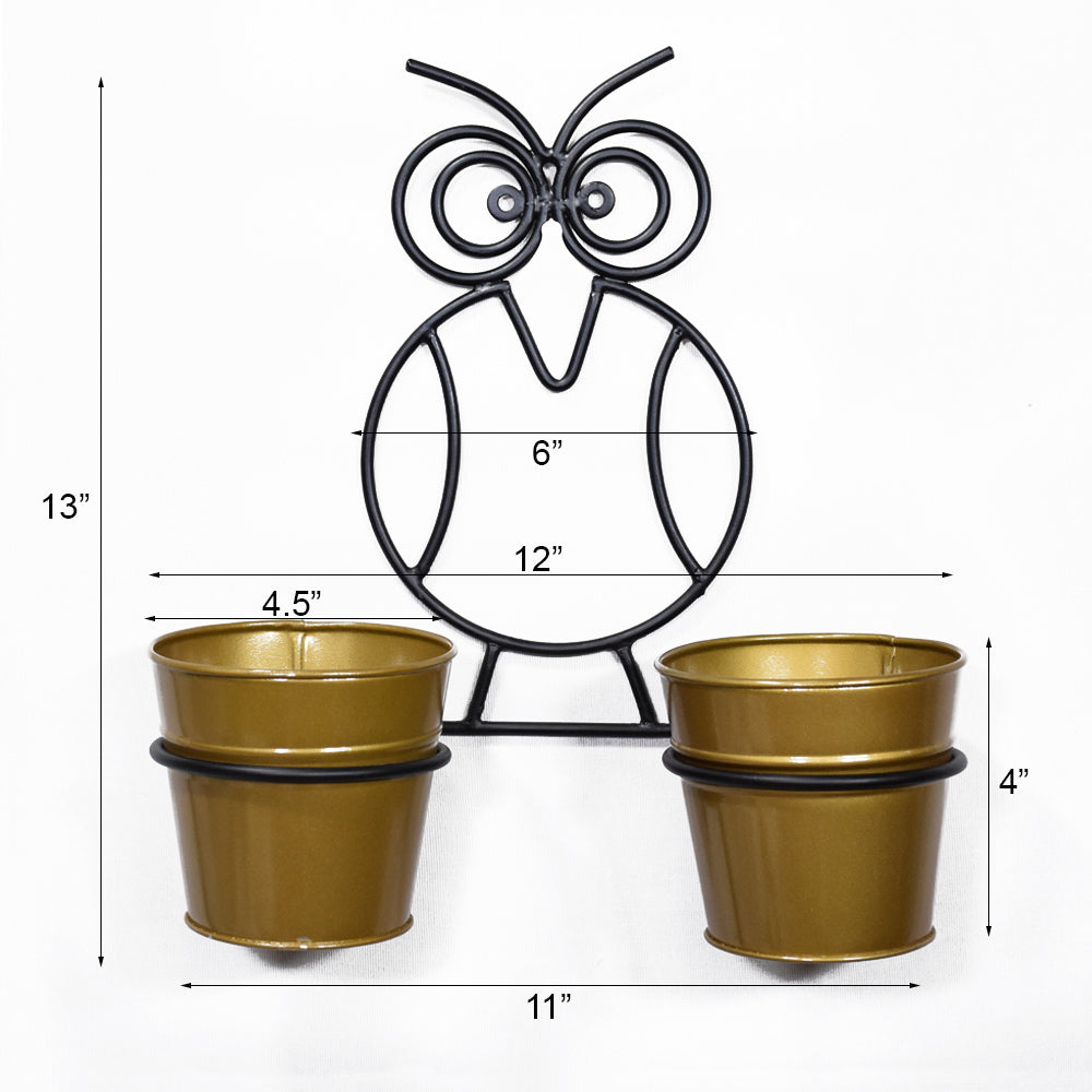 Owl Haven Gold Pot Planter