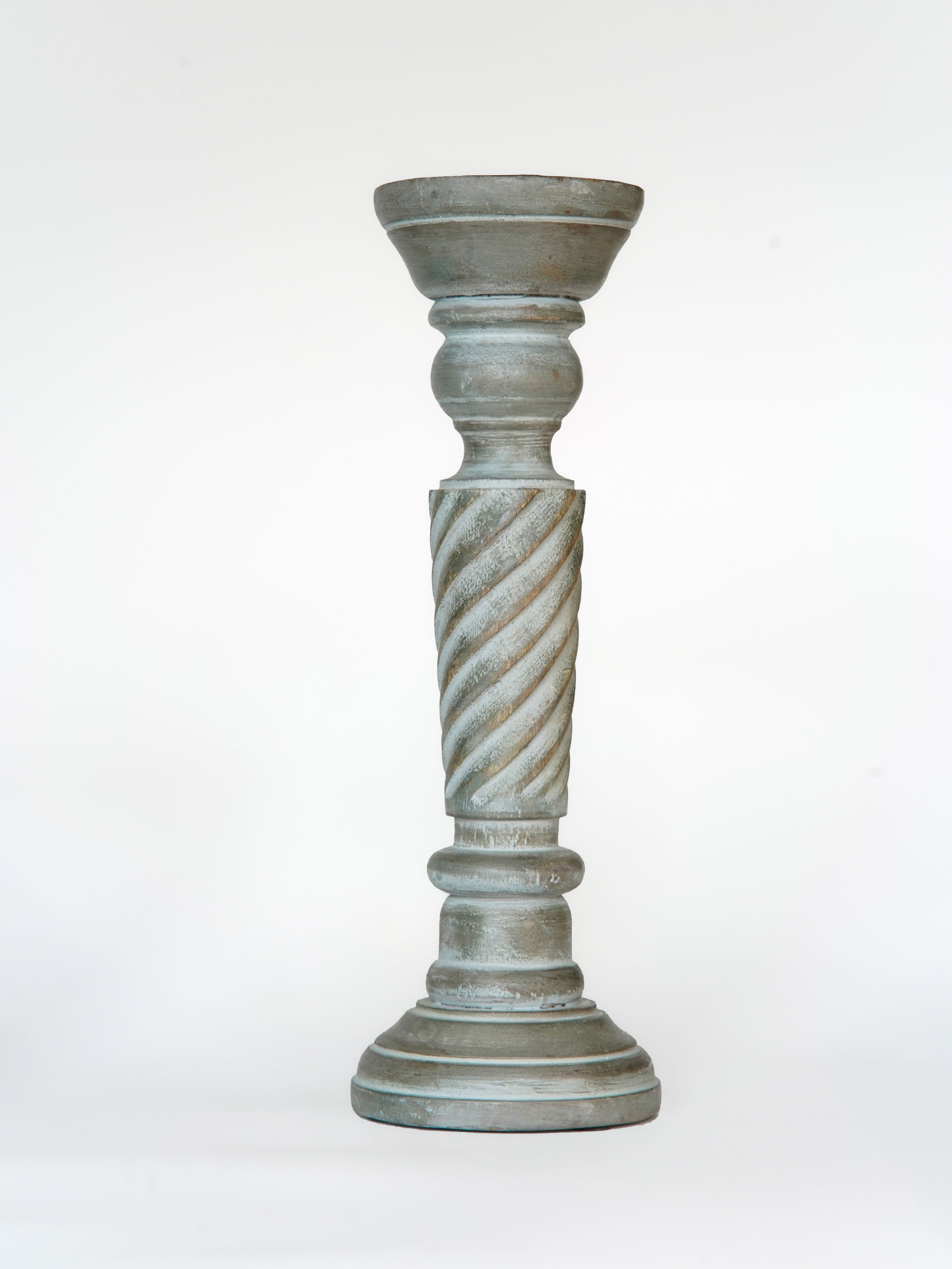 Helix Pillar Candle Holder - Antique Dusk