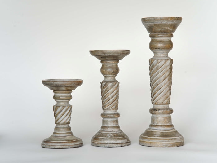 Helix Pillar Candle Holder - Antique Dusk