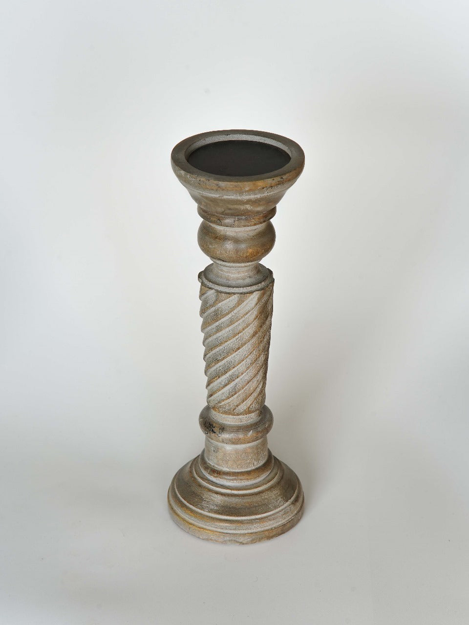 Helix Pillar Candle Holder - Antique Dusk