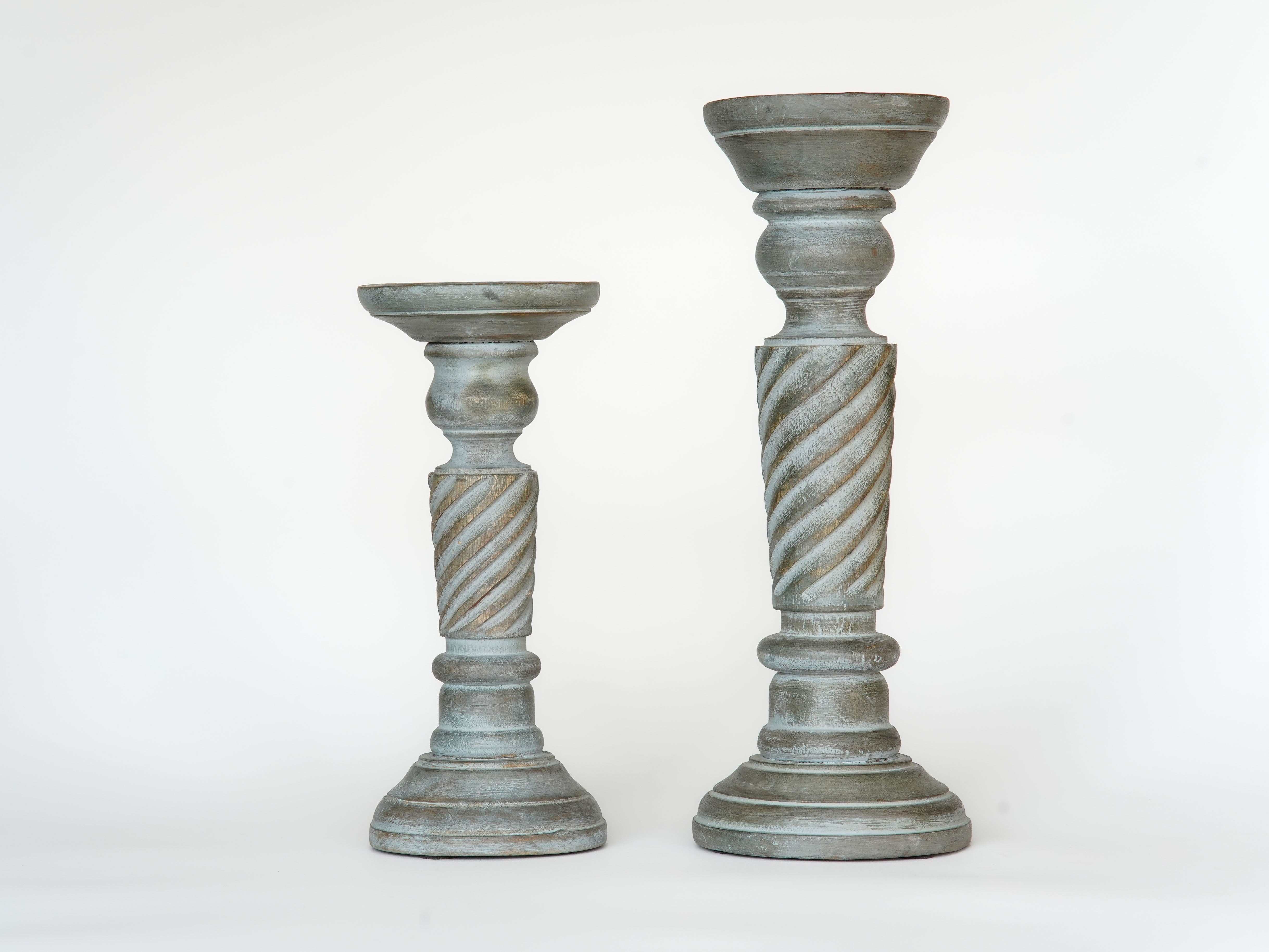 Helix Pillar Candle Holder - Antique Dusk