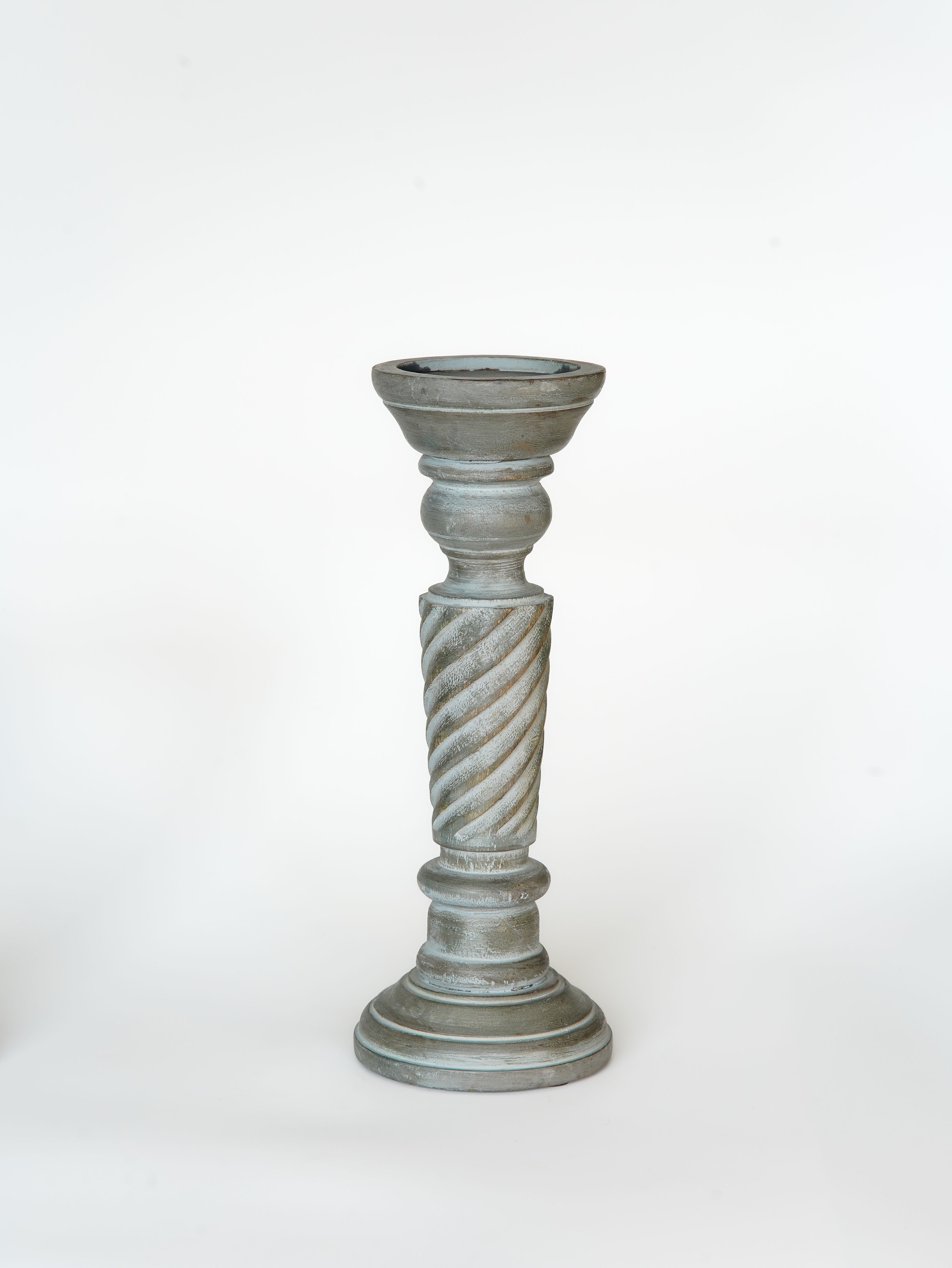 Helix Pillar Candle Holder - Antique Dusk