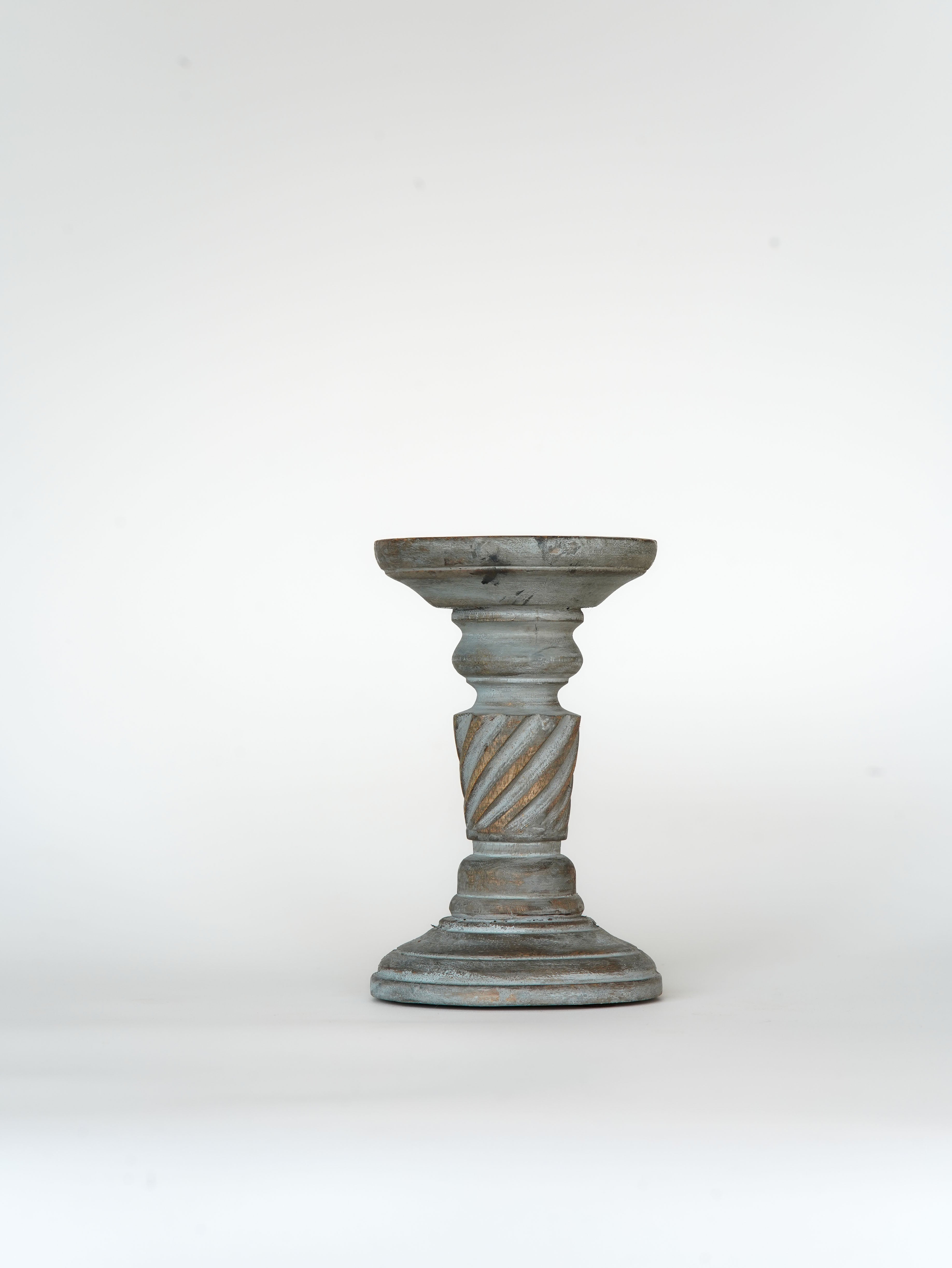 Helix Pillar Candle Holder - Antique Dusk