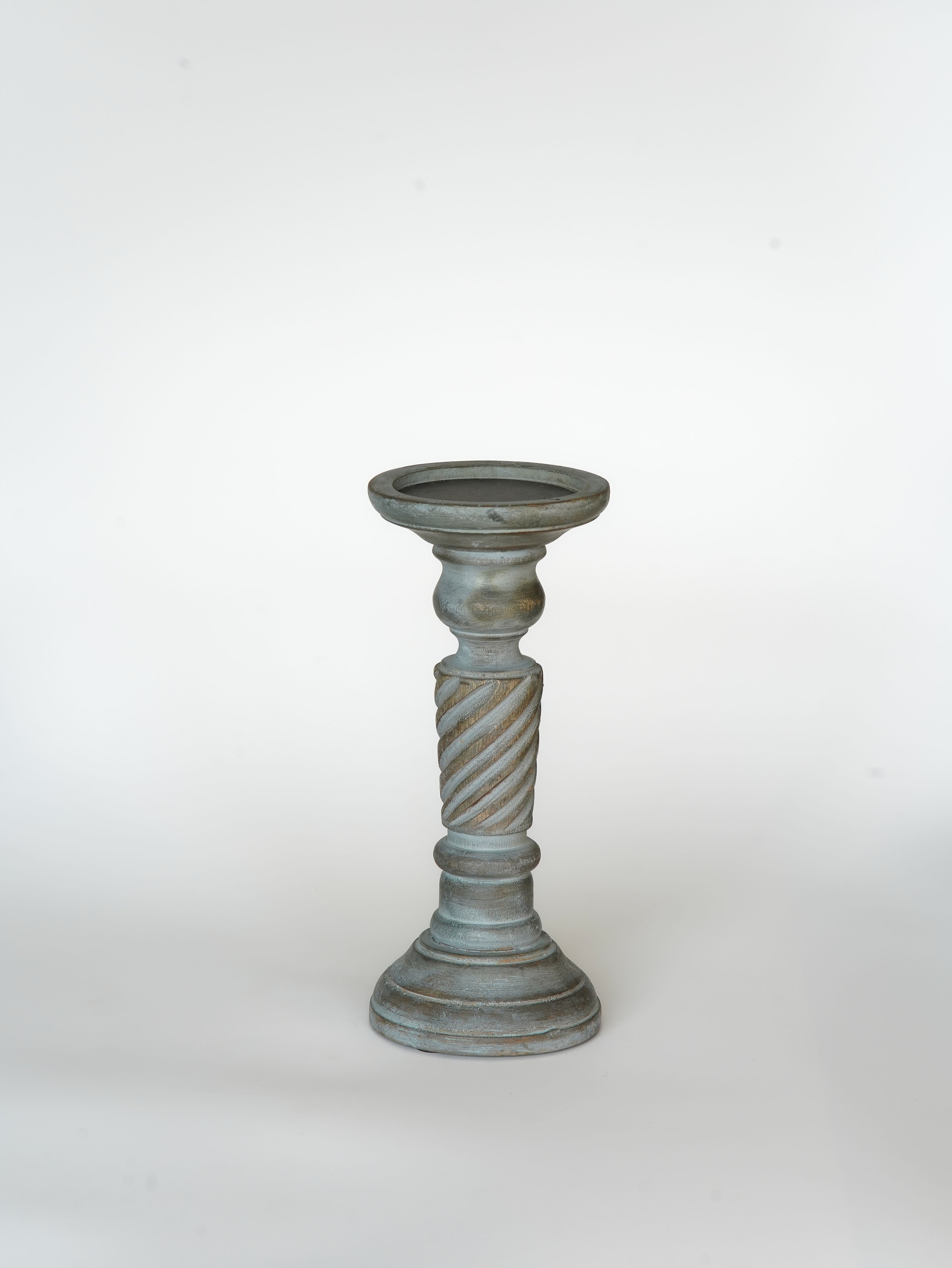 Helix Pillar Candle Holder - Antique Dusk