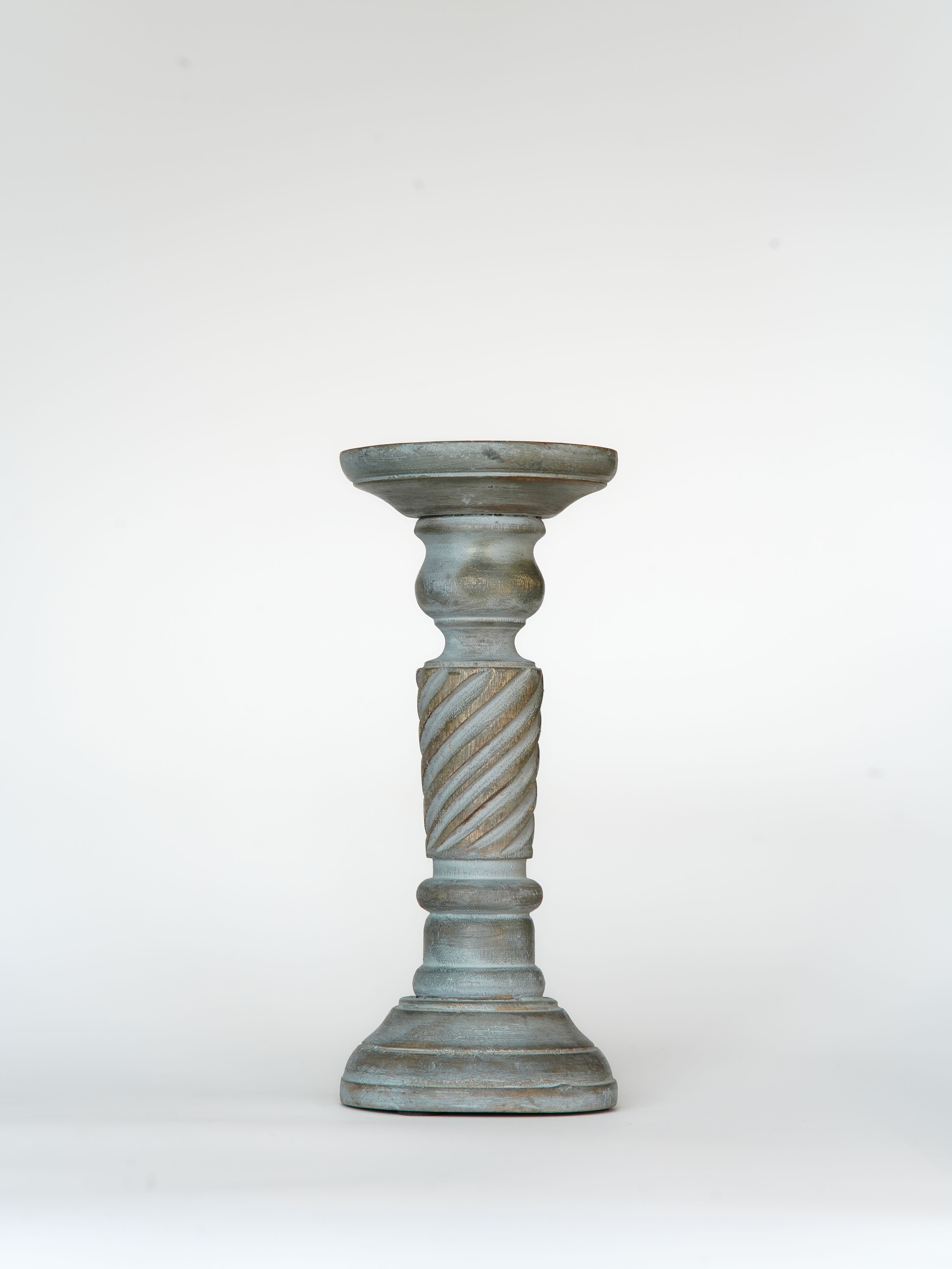 Helix Pillar Candle Holder - Antique Dusk