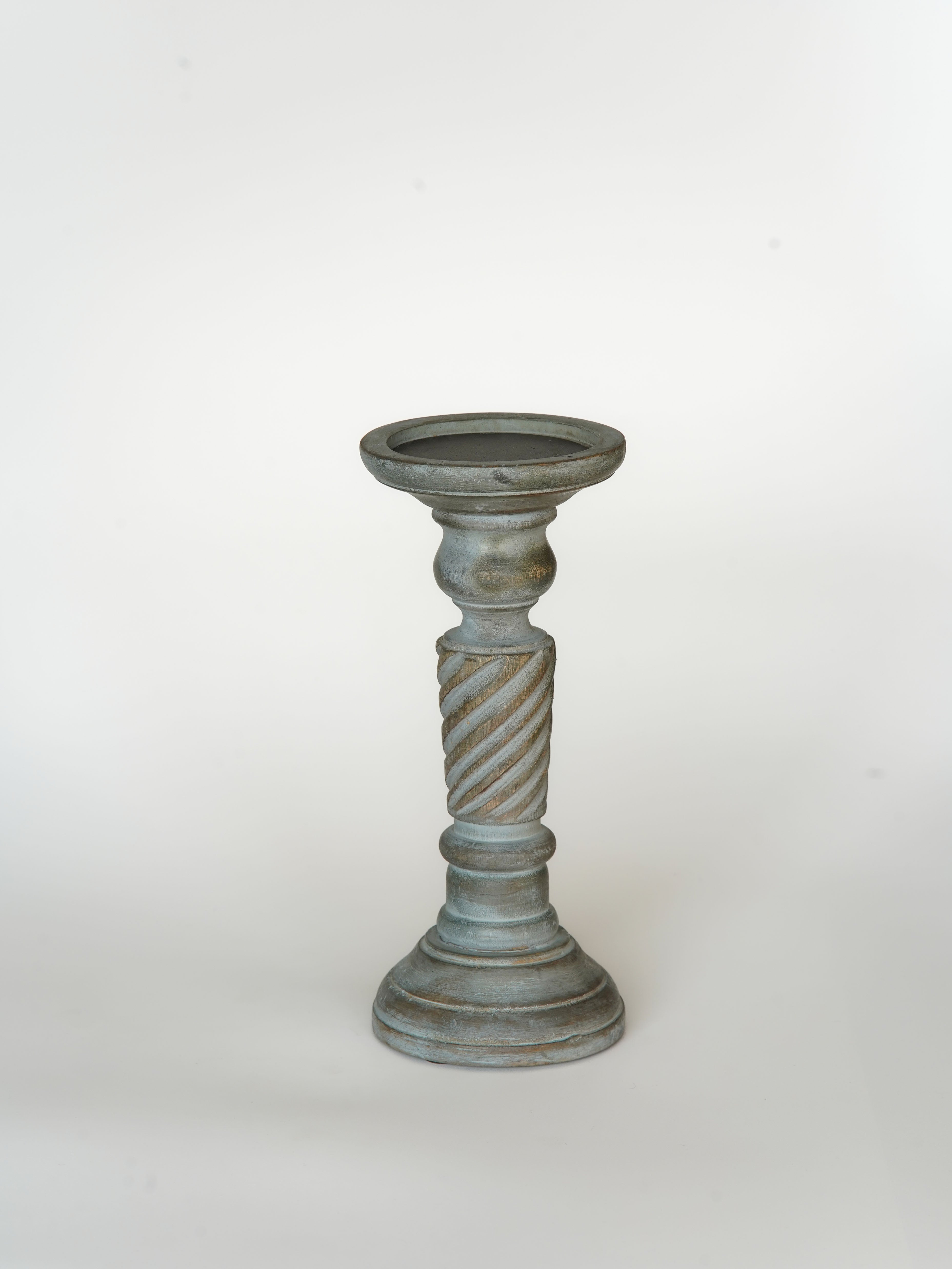 Helix Pillar Candle Holder - Antique Dusk