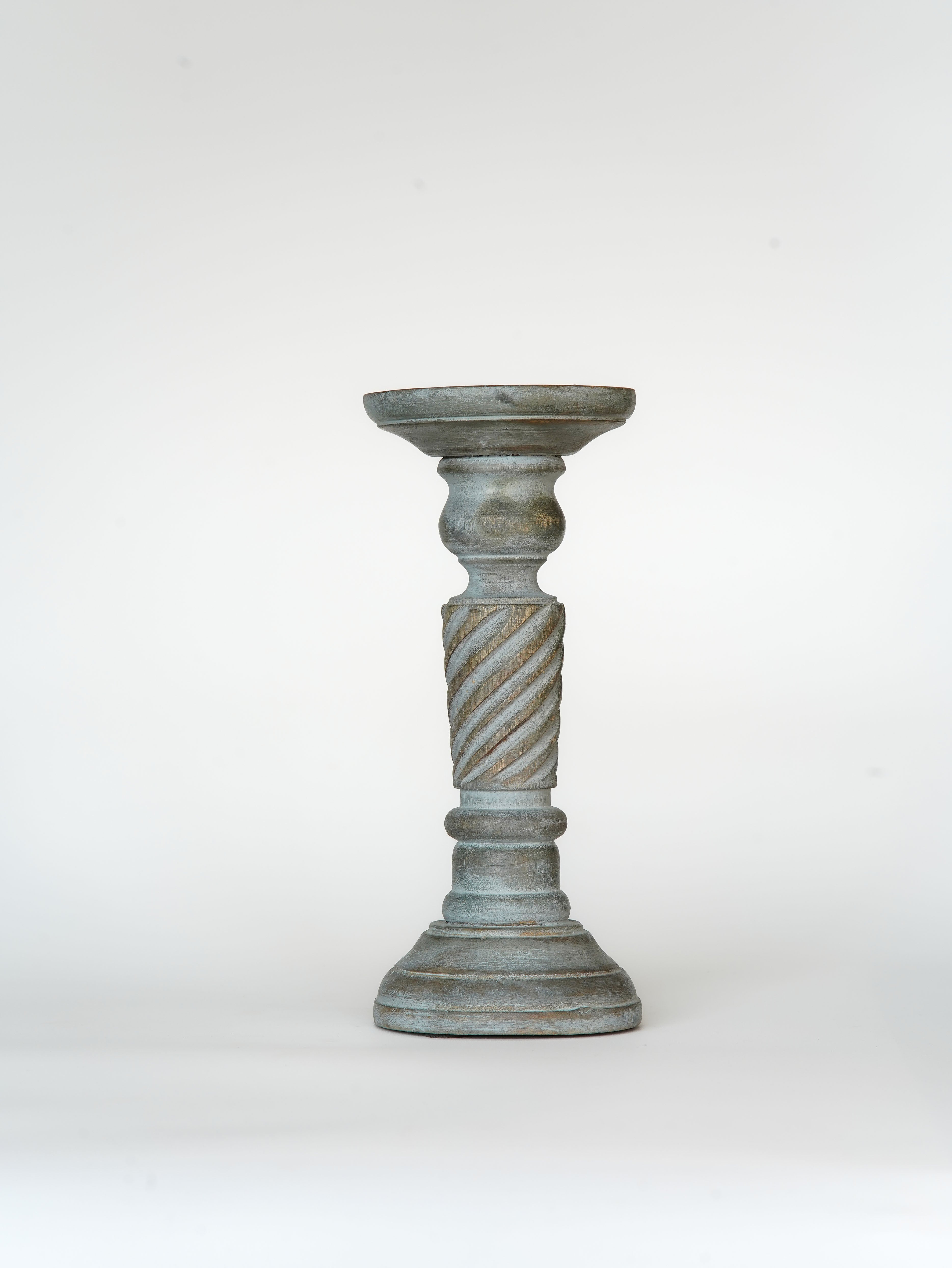 Helix Pillar Candle Holder - Antique Dusk