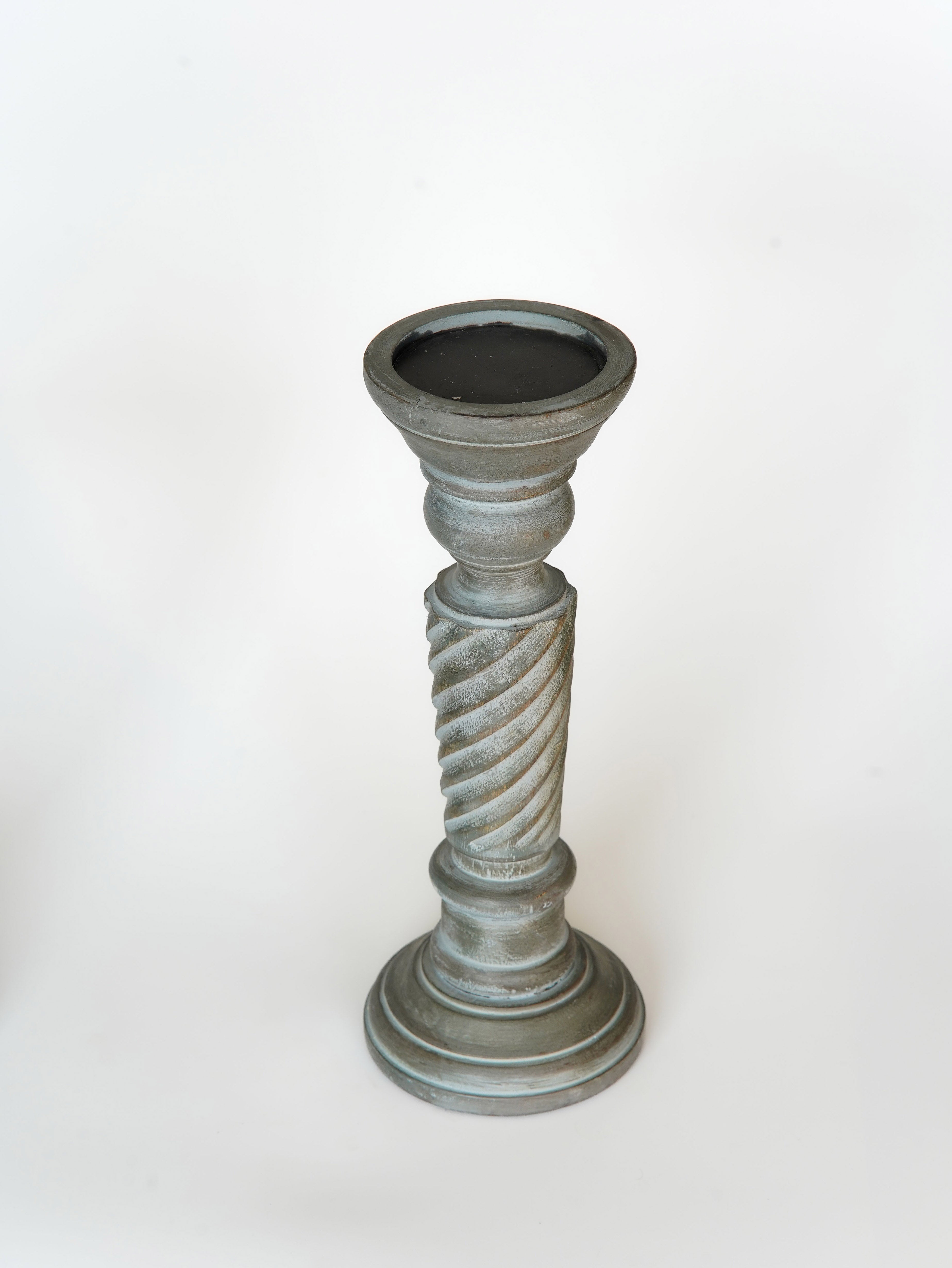 Helix Pillar Candle Holder - Antique Dusk