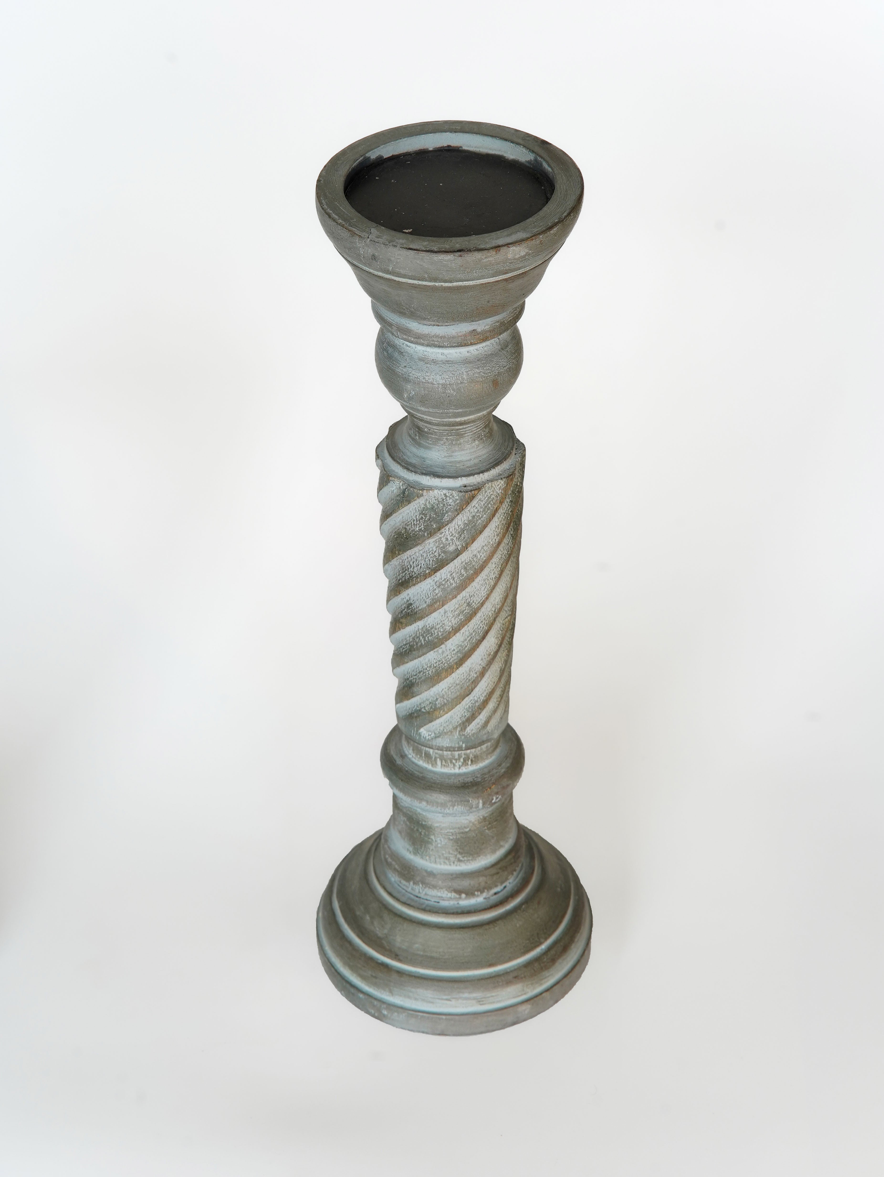 Helix Pillar Candle Holder - Antique Dusk