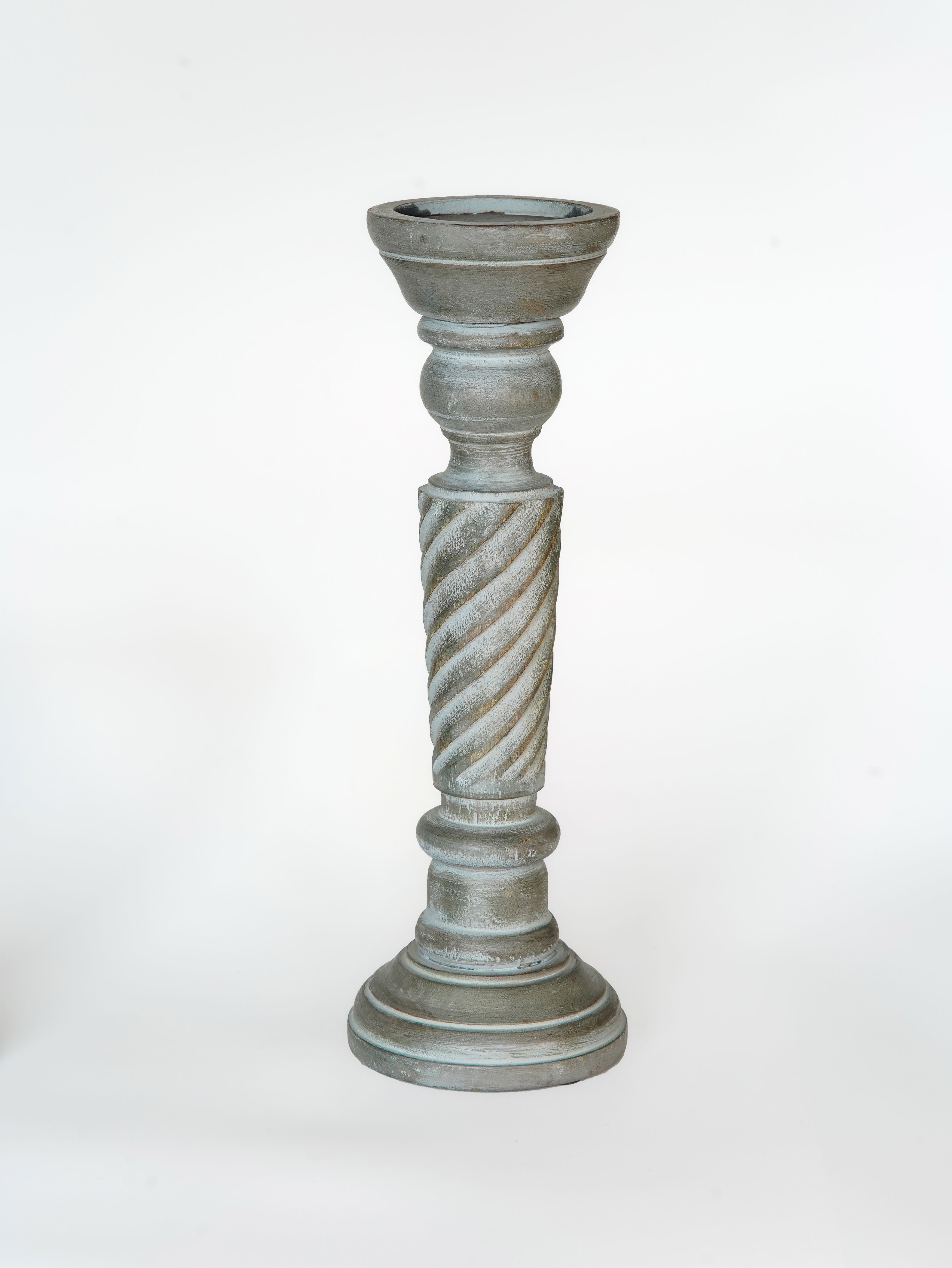 Helix Pillar Candle Holder - Antique Dusk