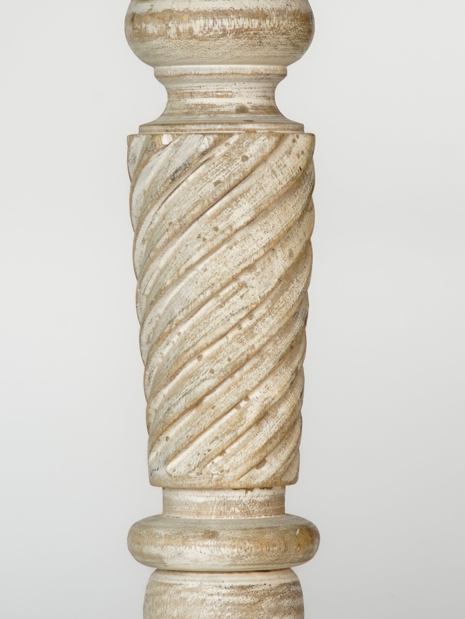 Helix Pillar Candle Holder - Antique White