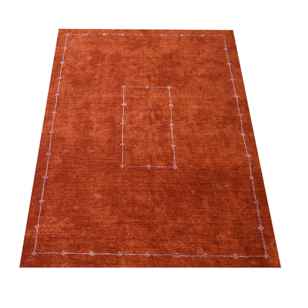 Amber Frame Hand Knotted Silk & Wool Area Rug - BBH HOMES LLC