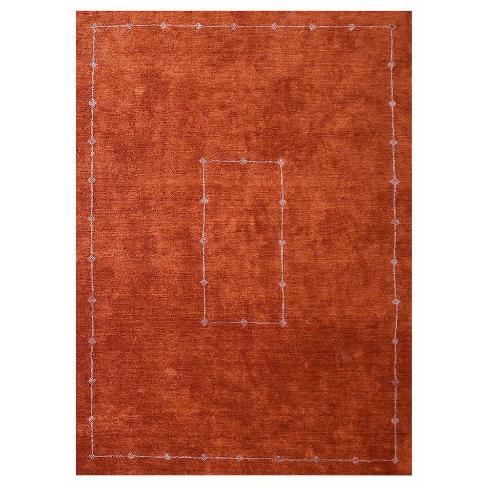 Amber Frame Hand Knotted Silk & Wool Area Rug - BBH HOMES LLC