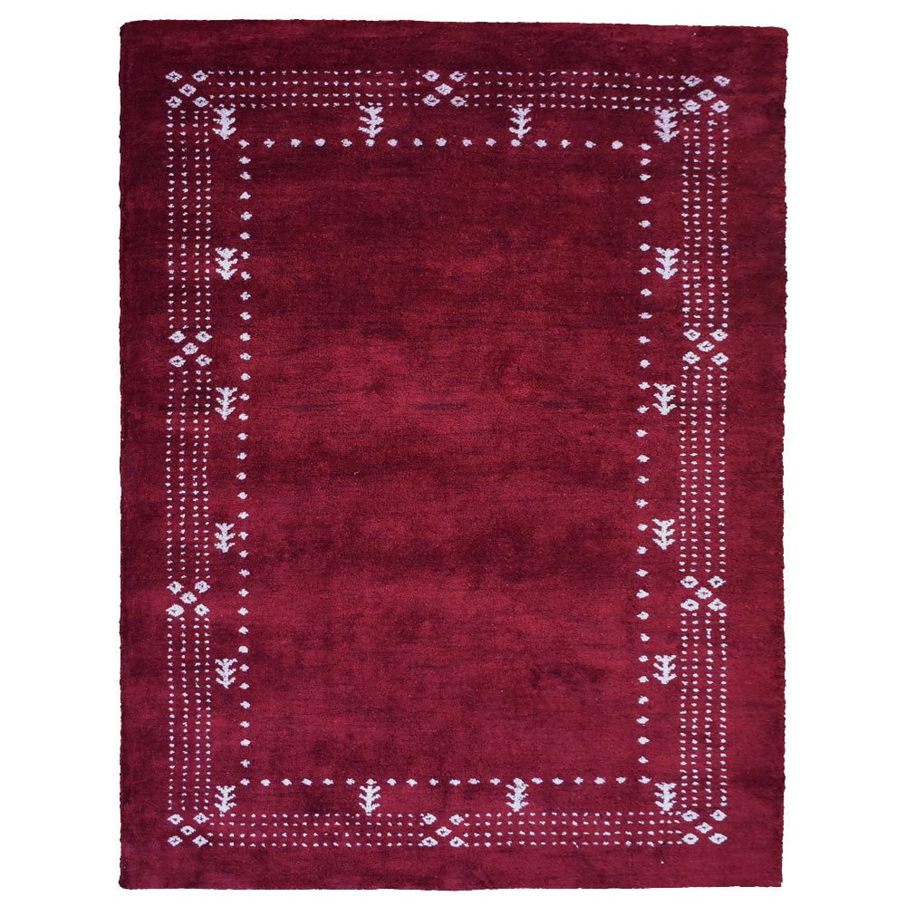 Bria Hand Knotted Silk & Wool Red Area Rug - BBH HOMES LLC