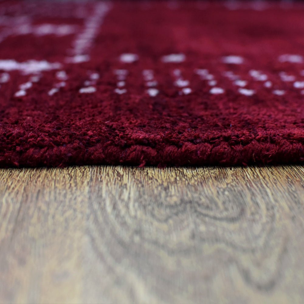Bria Hand Knotted Silk & Wool Red Area Rug - BBH HOMES LLC