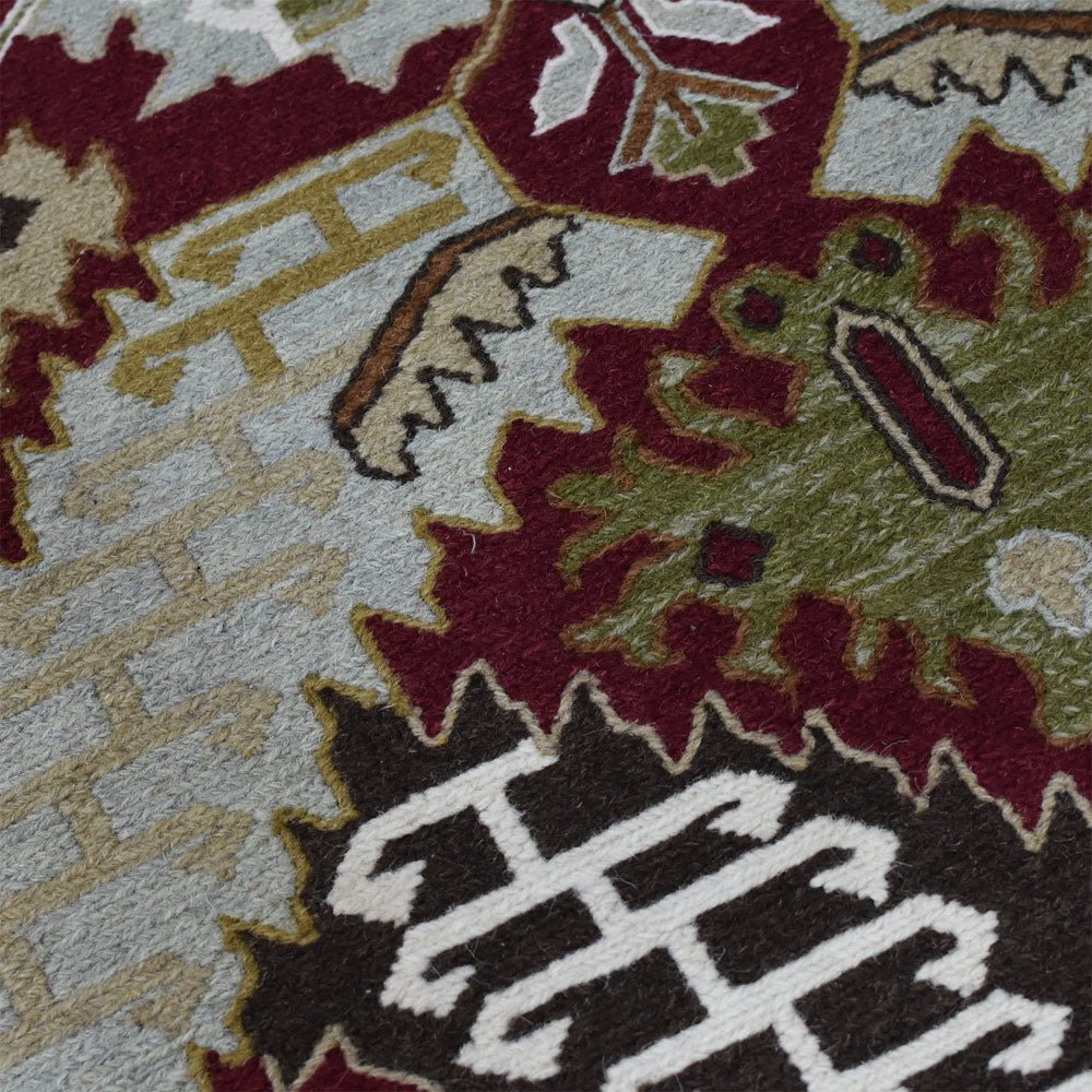 Chandrika Hand Knotted Sumak Wool Rug - BBH HOMES LLC