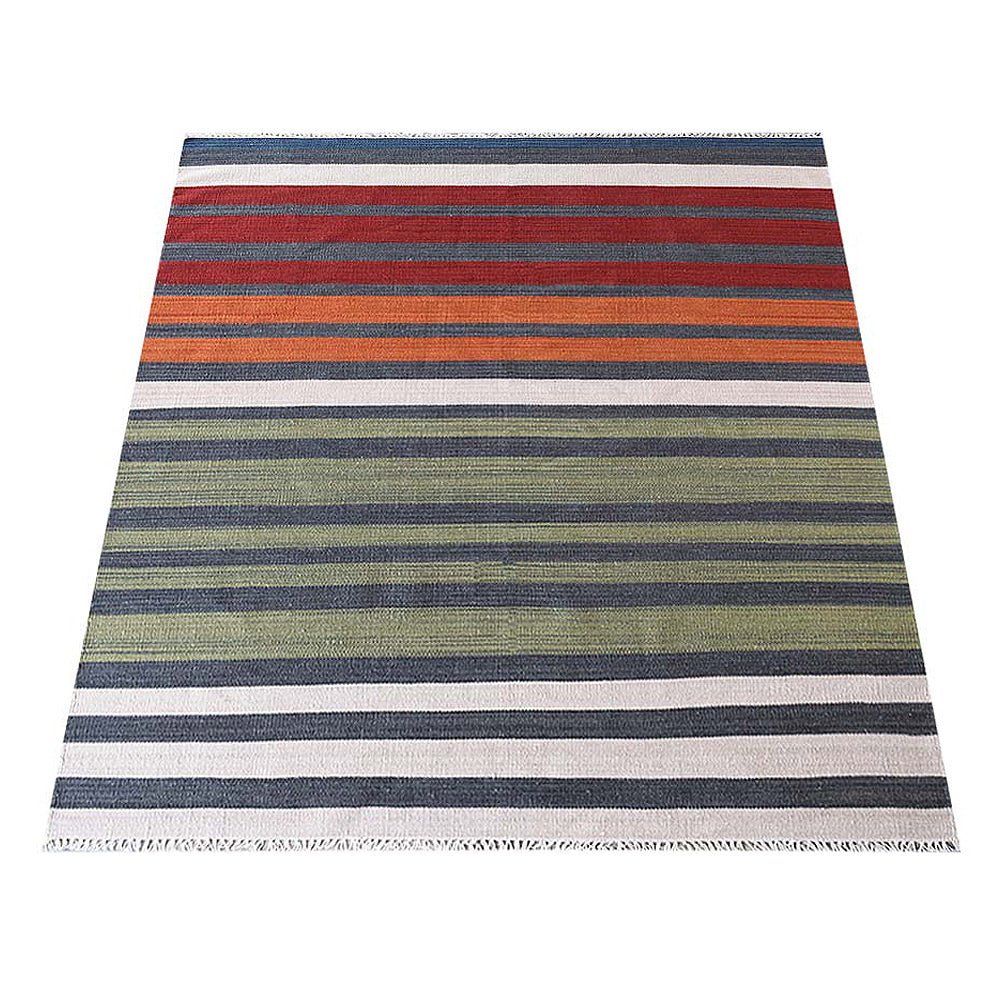 Fjallbacka Hand Woven Flat Weave Kilim Wool Area Rug - BBH HOMES LLC