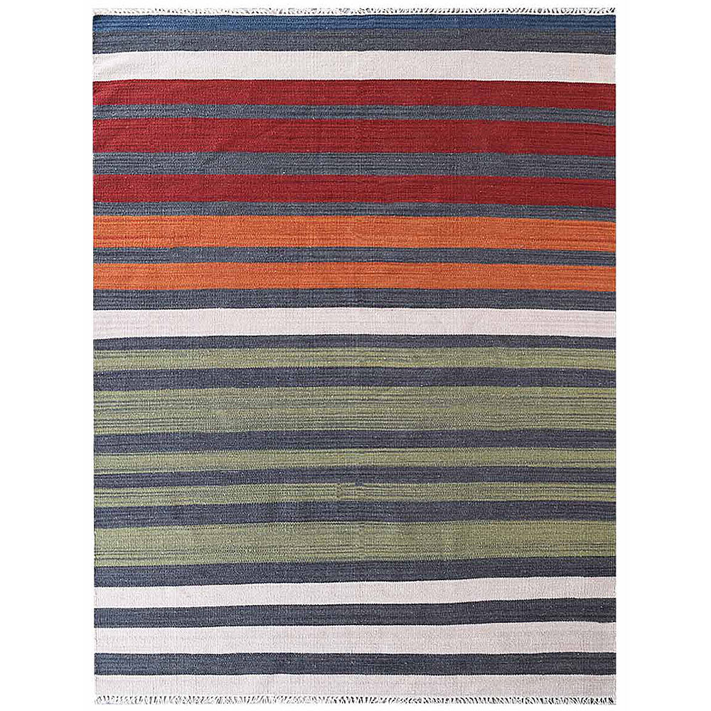 Fjallbacka Hand Woven Flat Weave Kilim Wool Area Rug - BBH HOMES LLC