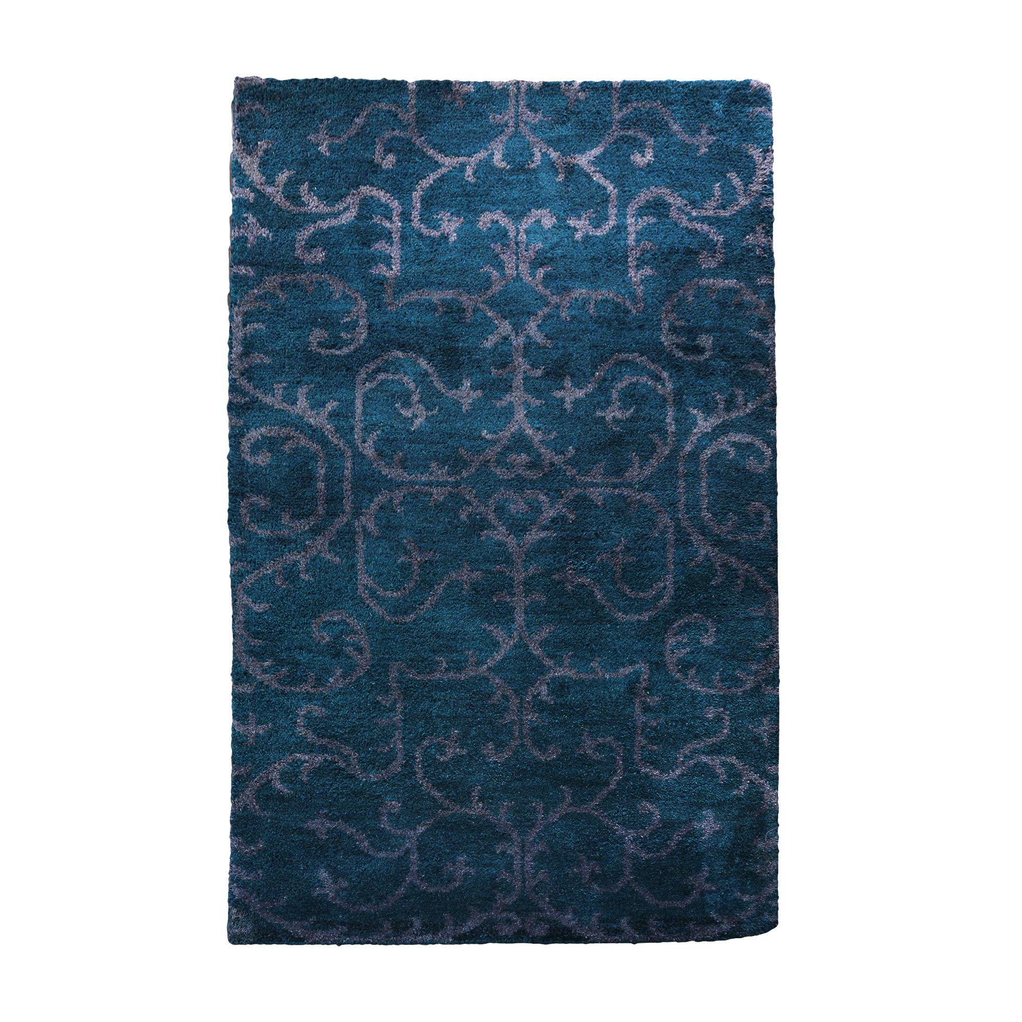 Ora Hand Knotted Silk Dark Blue Rug - BBH HOMES LLC