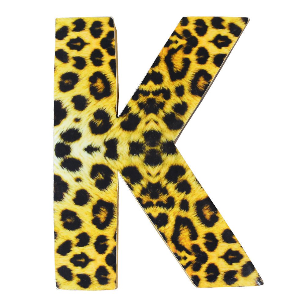 Wild Cheetah Print Mango Wood Letter Block - BBH HOMES LLC