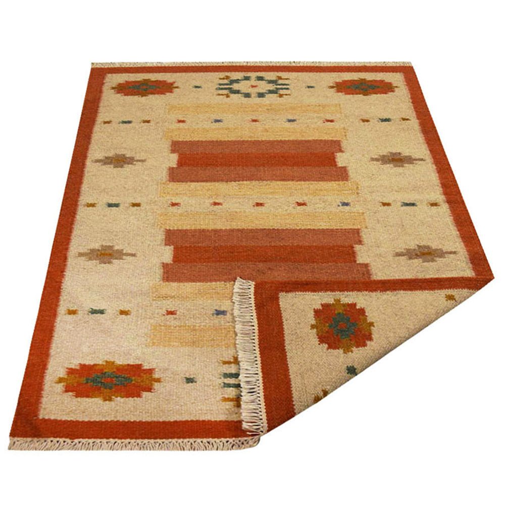 Xingping Hand Woven Flat Weave Kilim Wool Area Rug - BBH HOMES LLC